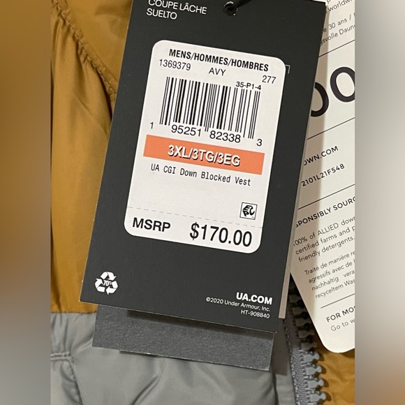 NWT Under Armour Cold Gear Infrared Down Vest Size 3XL - Picture 3 of 12